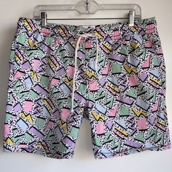 OH SNAP Retro 90's Printed Beach Surf Saved by the Bell 6" Shorts Men's XL - Picture 1 of 9